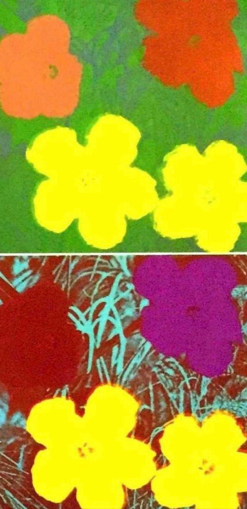 Frisman Vintage XL Flowers 1970 Andy Warhol Foundation Pop Art Exhibition Lithograph Poster