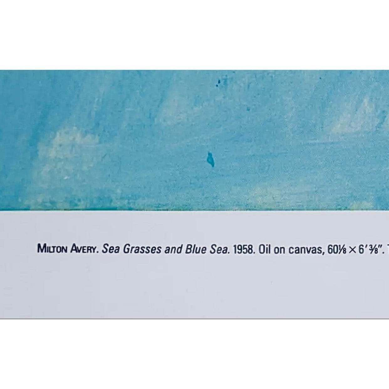 Frisman Vintage Rare Milton Avery Museum of Modern Art Exhibition Lithograph Poster Sea Grasses