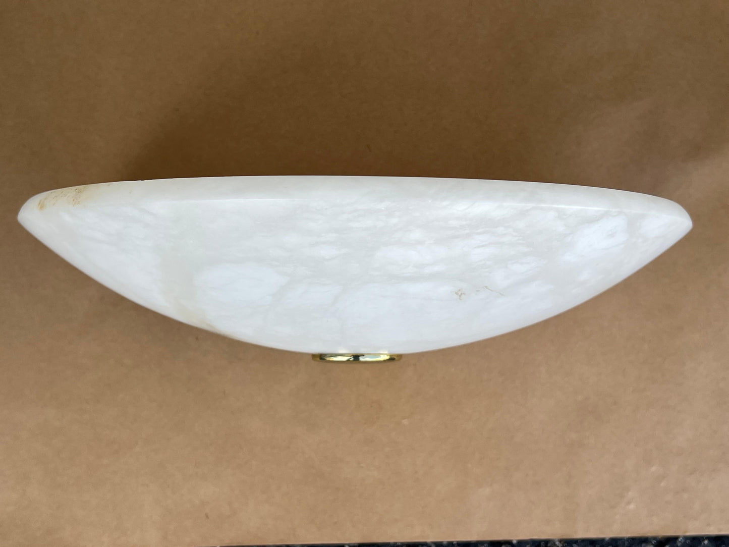 Frisman Vintage Alabaster And Brass Sconces By Lightolier Art Deco Style Ca' 1980's