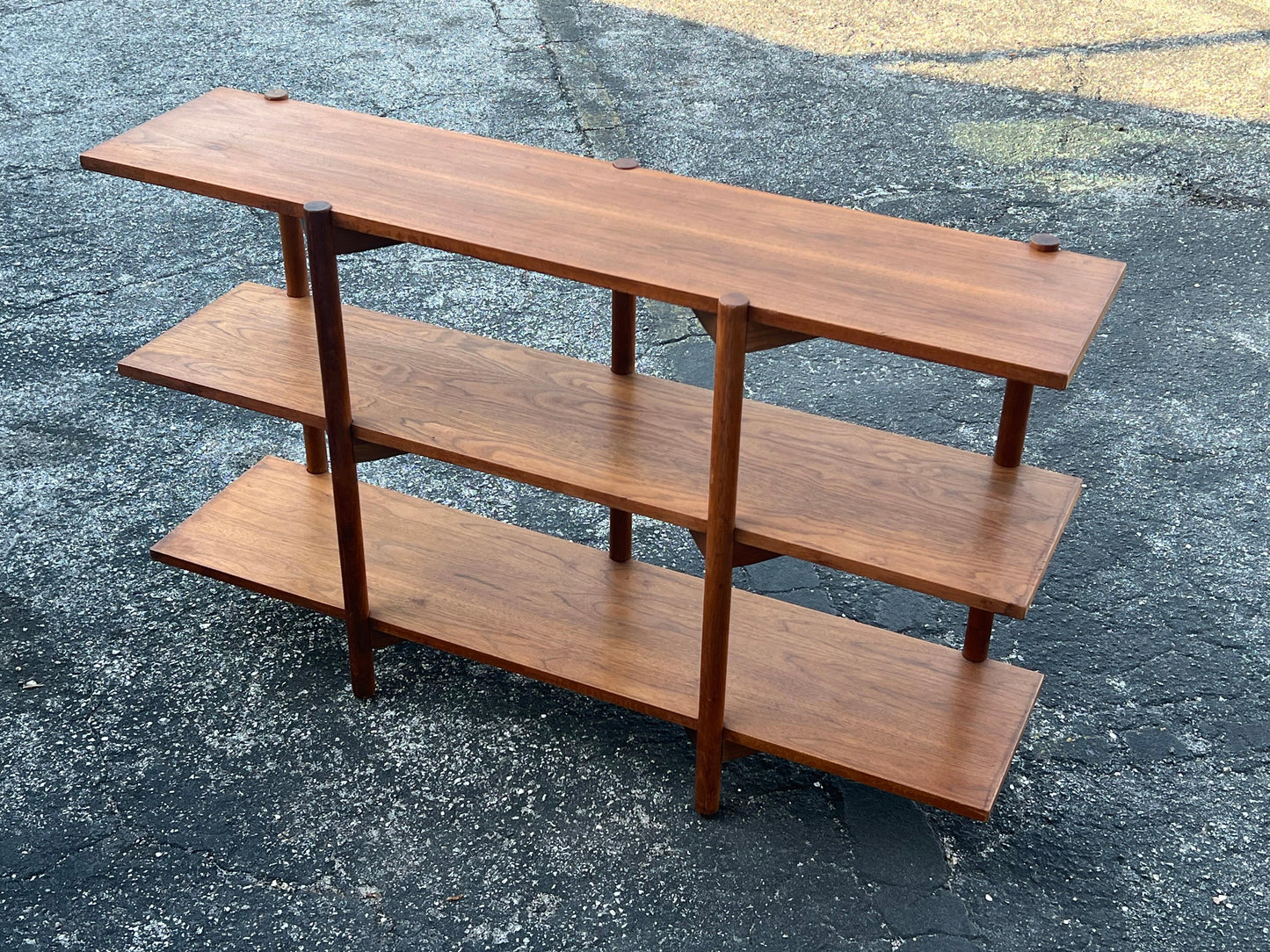 Frisman Vintage Milo Baughman For Glenn Of California Bookshelf Walnut Patina 1950's