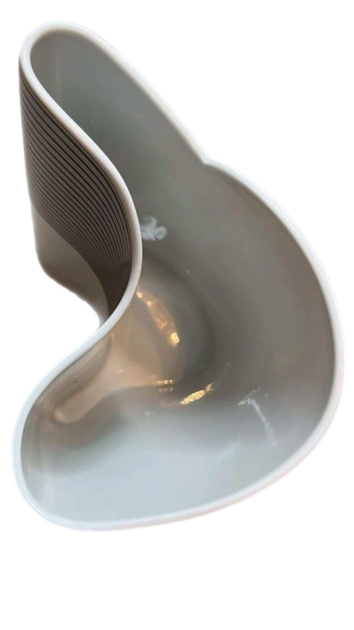Frisman Vintage Rare Barbara Brenner Rosenthal Studio Linie Op Art Wave Vase Germany Mint