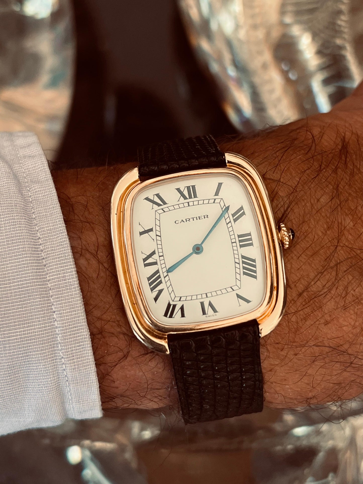 Frisman Vintage Cartier Gondole Jumbo Watch 18K Gold Full Set 1979