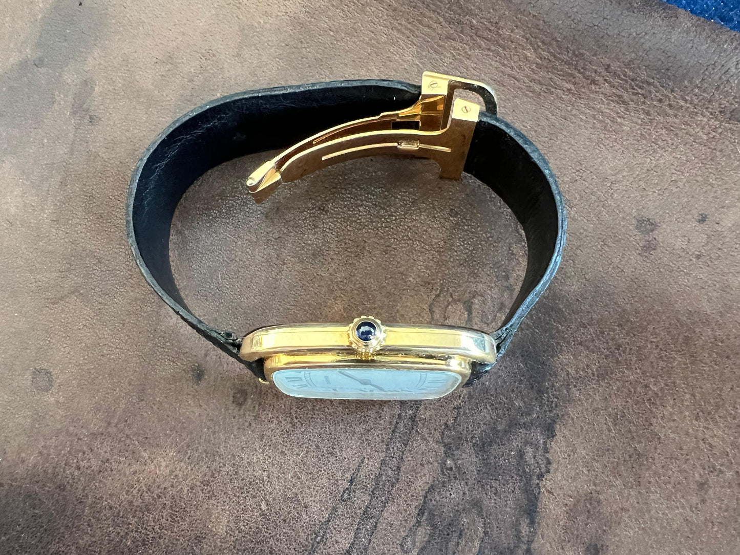 Frisman Vintage Cartier Gondole Jumbo Watch 18K Gold Full Set 1979