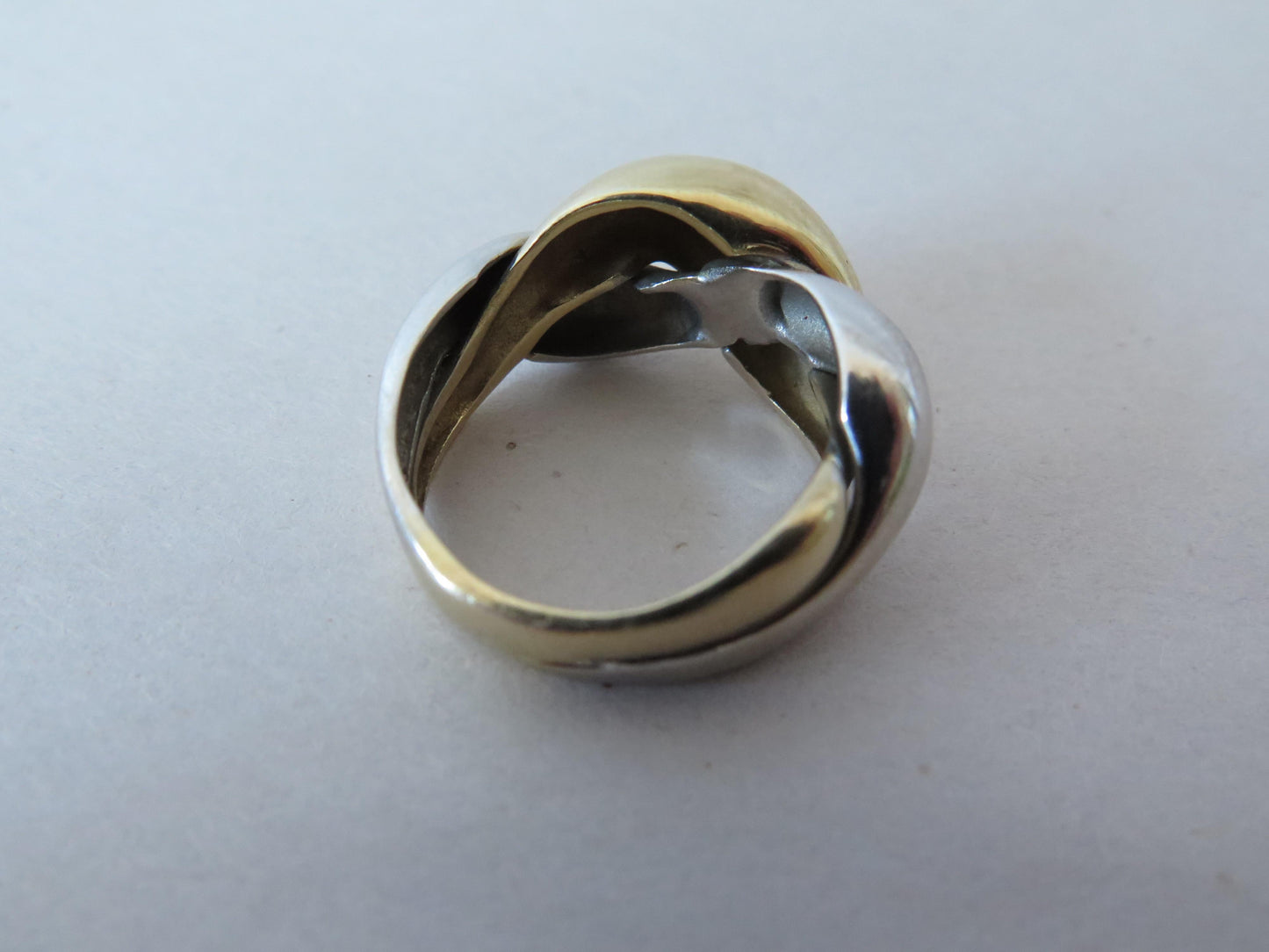 Frisman Vintage Le Gi Italy Twist Yellow White Gold Ring 14K