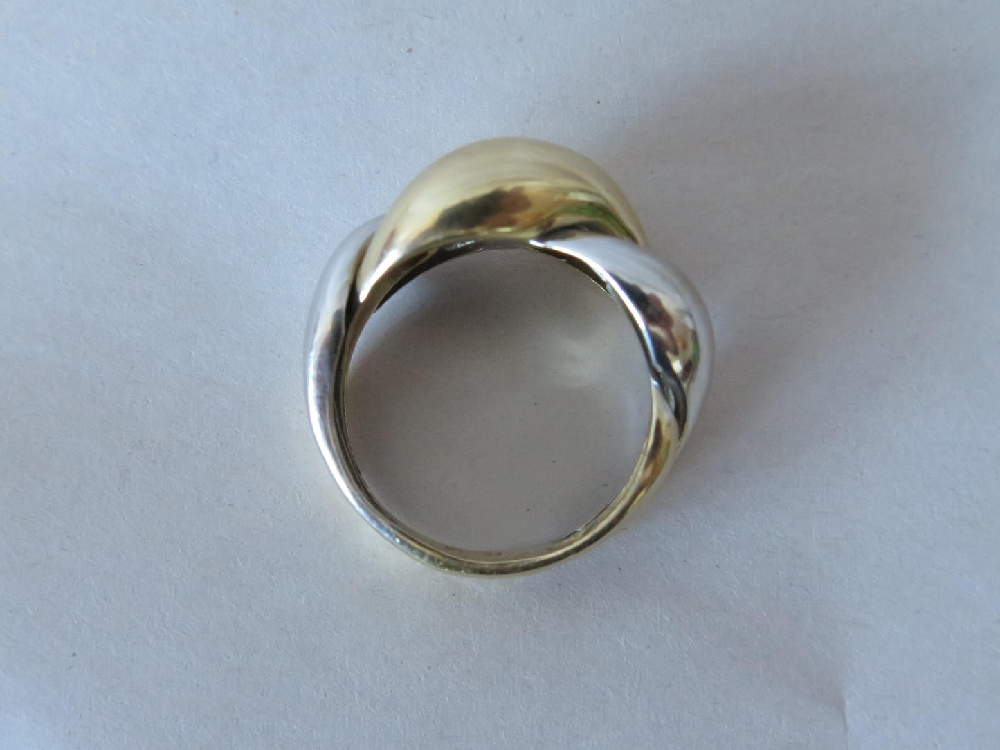 Frisman Vintage Le Gi Italy Twist Yellow White Gold Ring 14K