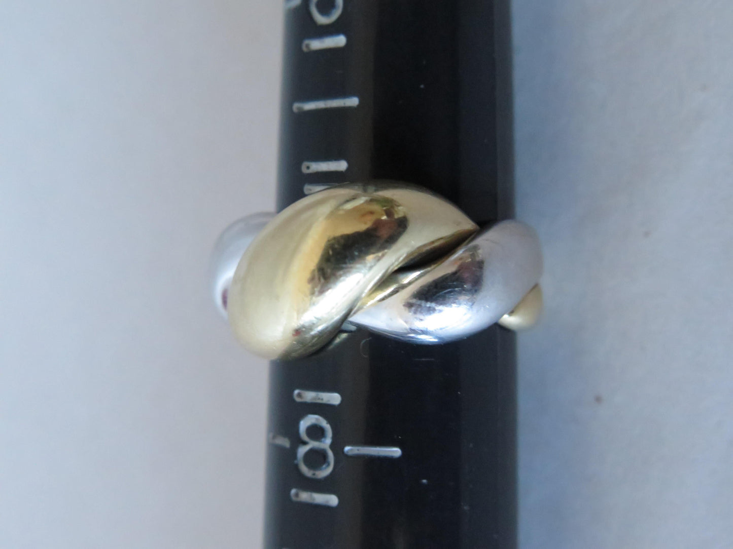 Frisman Vintage Le Gi Italy Twist Yellow White Gold Ring 14K