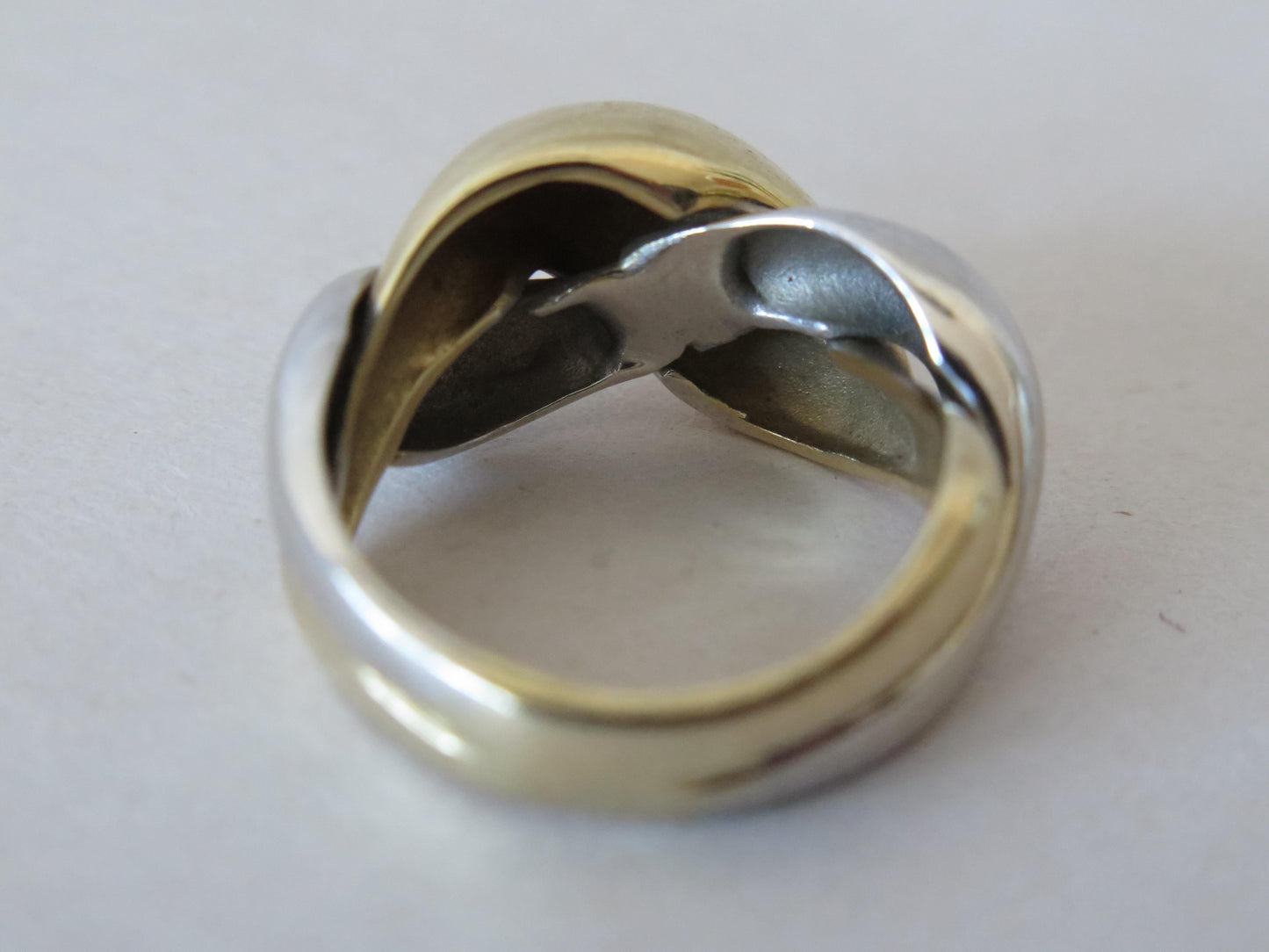 Frisman Vintage Le Gi Italy Twist Yellow White Gold Ring 14K