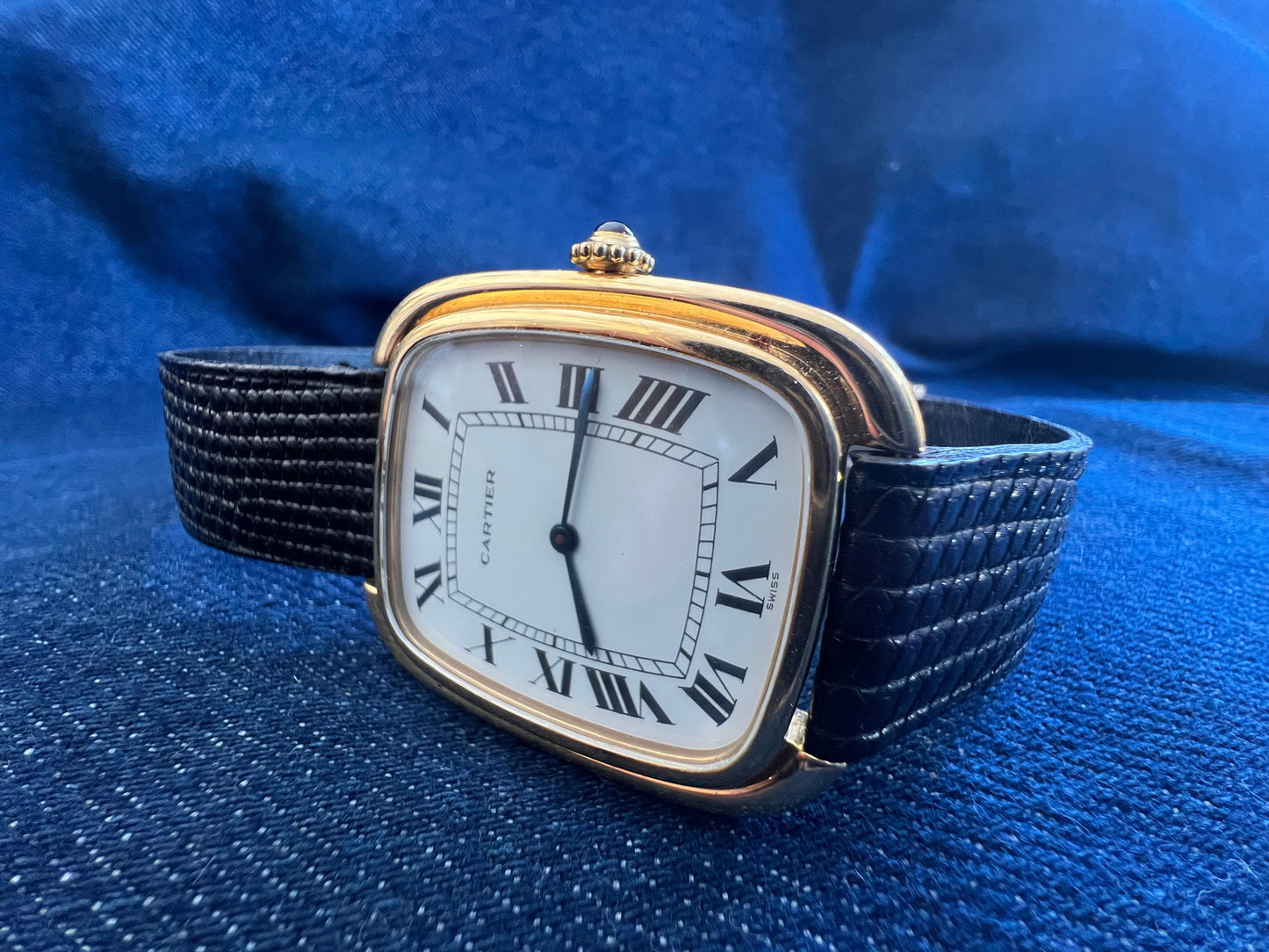 Frisman Vintage Cartier Gondole Jumbo Watch 18K Gold Full Set 1979