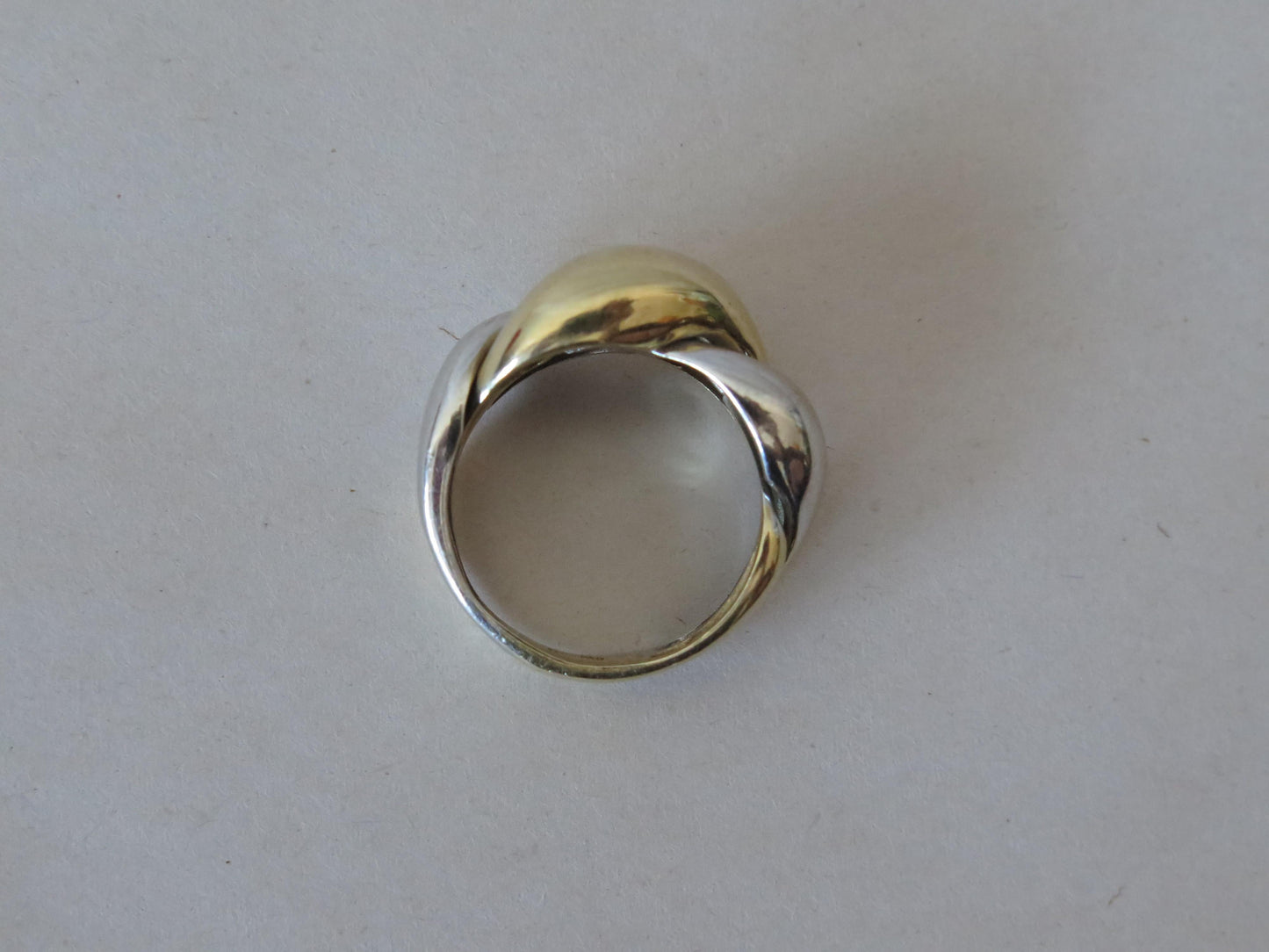 Frisman Vintage Le Gi Italy Twist Yellow White Gold Ring 14K