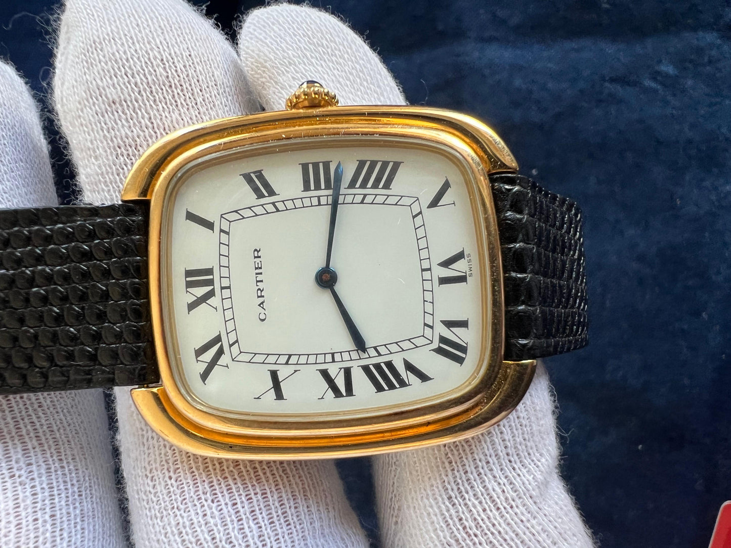 Frisman Vintage Cartier Gondole Jumbo Watch 18K Gold Full Set 1979
