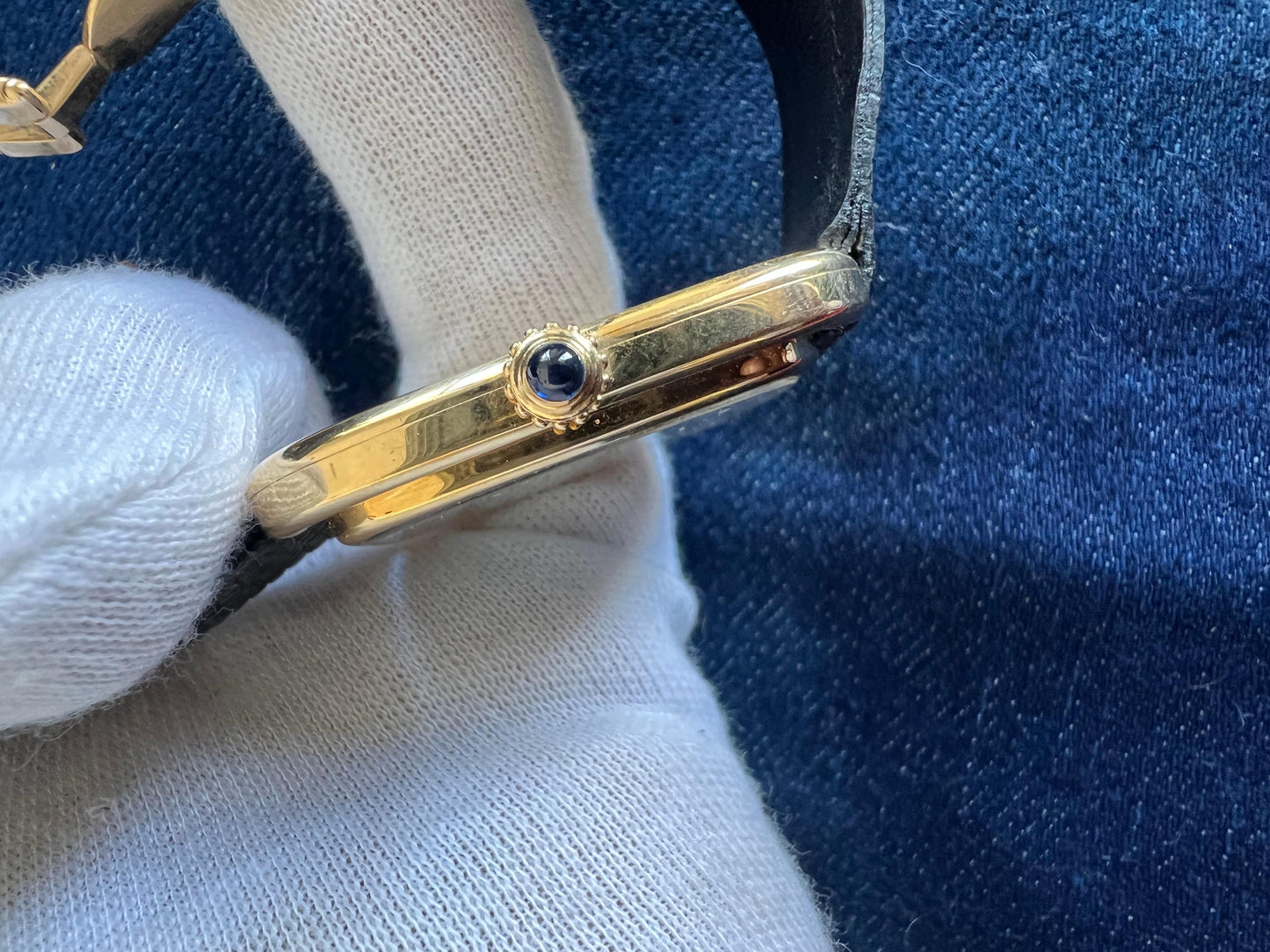 Frisman Vintage Cartier Gondole Jumbo Watch 18K Gold Full Set 1979
