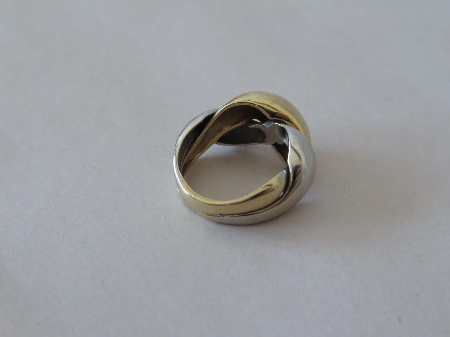 Frisman Vintage Le Gi Italy Twist Yellow White Gold Ring 14K