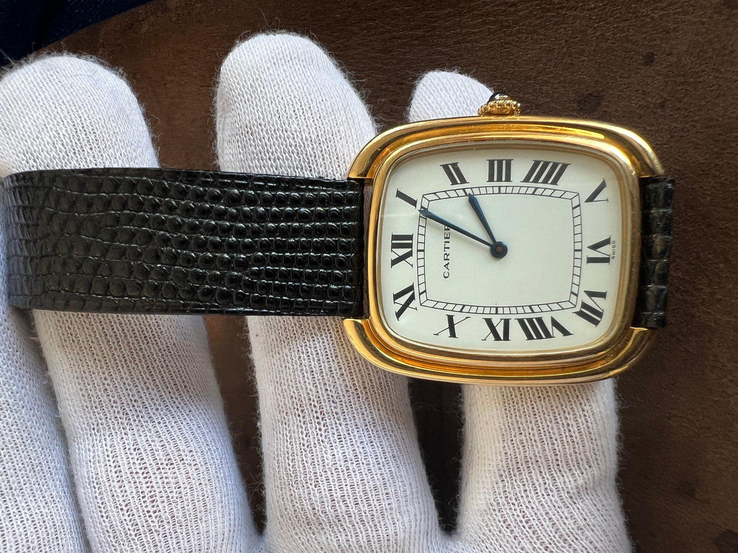 Frisman Vintage Cartier Gondole Jumbo Watch 18K Gold Full Set 1979