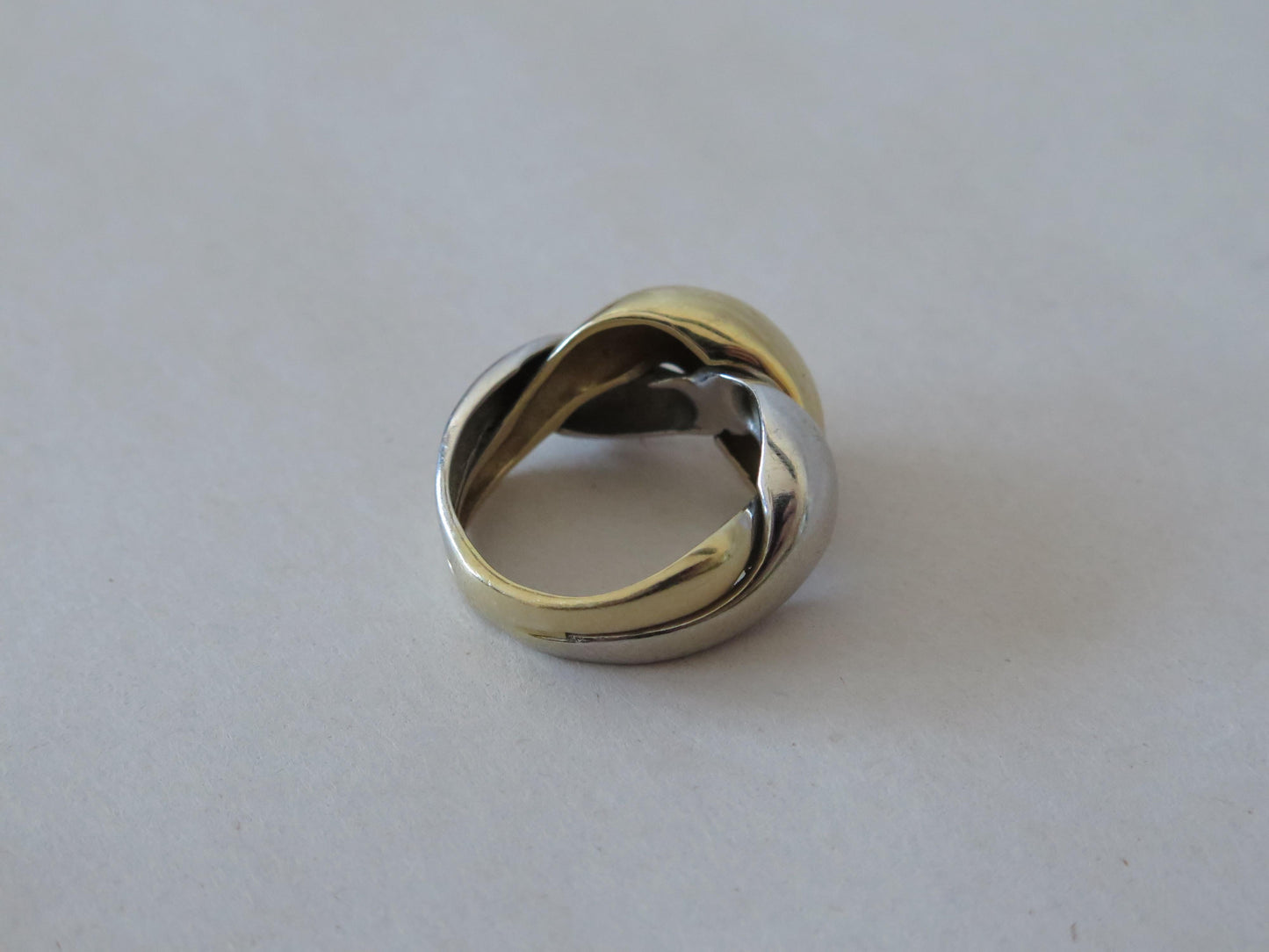 Frisman Vintage Le Gi Italy Twist Yellow White Gold Ring 14K