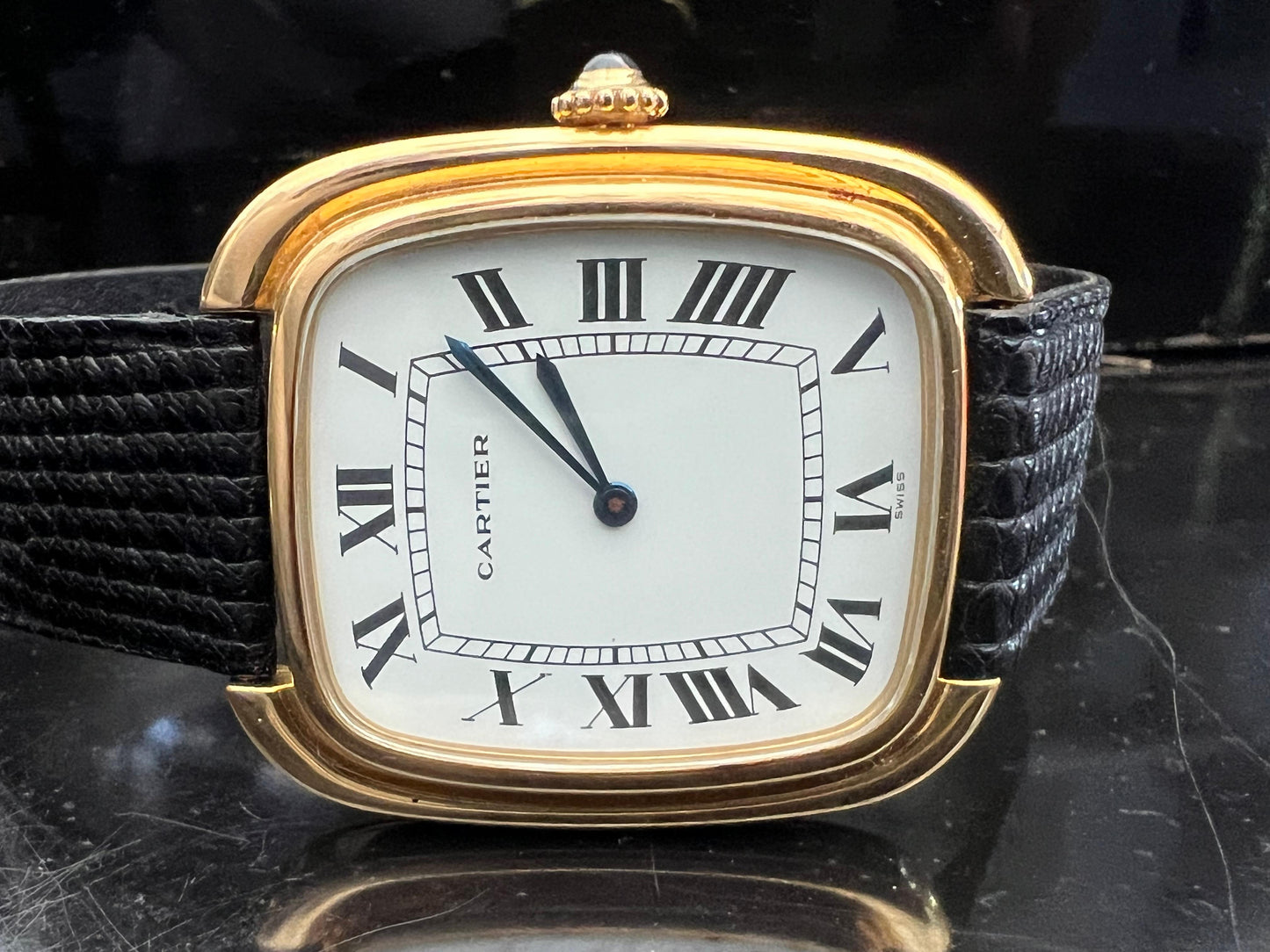 Frisman Vintage Cartier Gondole Jumbo Watch 18K Gold Full Set 1979