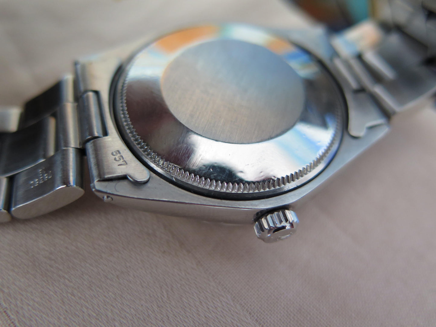 Frisman Vintage Men's Rolex Oyster Perpetual Stainless Watch With Original Shantung Dial 1971