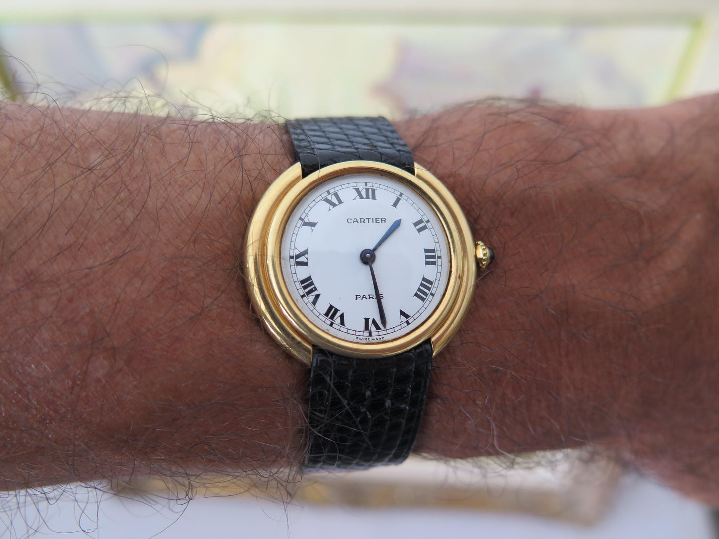 Frisman Vintage Cartier Paris Vendome Large Automatic Original Deployant Buckle Ca' 1970's