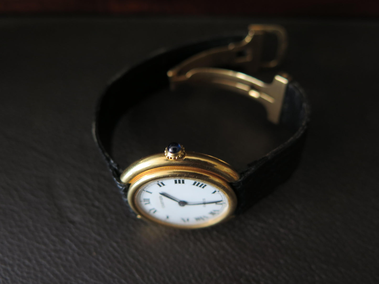 Frisman Vintage Cartier Paris Vendome Large Automatic Original Deployant Buckle Ca' 1970's