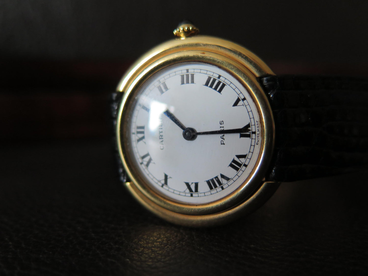 Frisman Vintage Cartier Paris Vendome Large Automatic Original Deployant Buckle Ca' 1970's