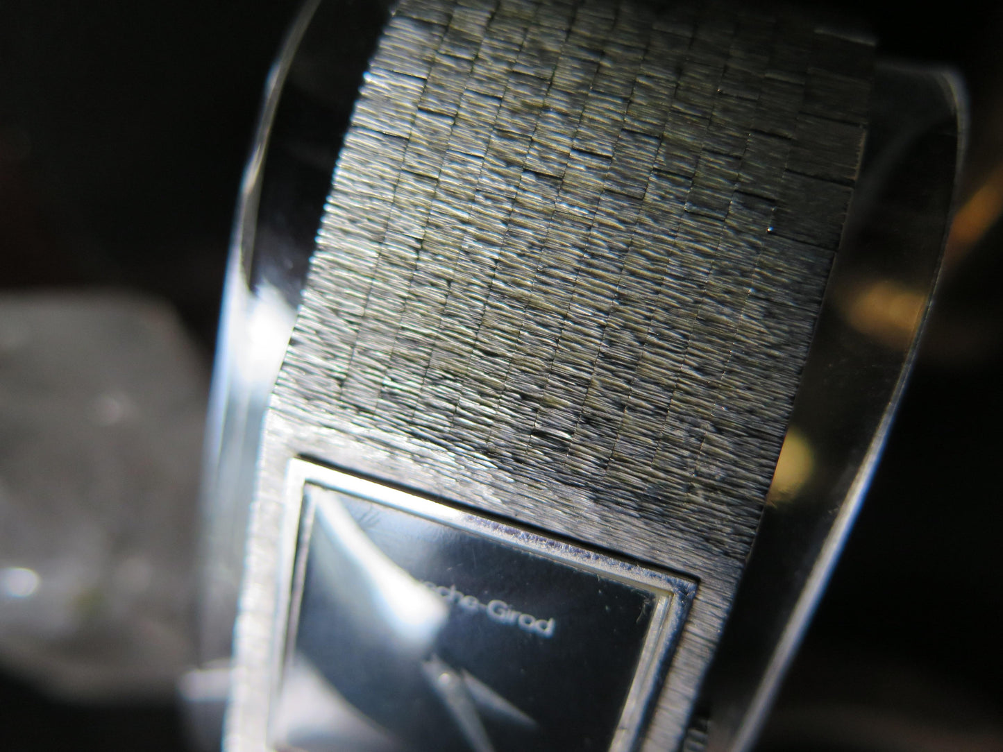 Frisman Vintage Bueche Girod Dress Watch In 9K White Gold Integrated Bracelet Ca' 1970's