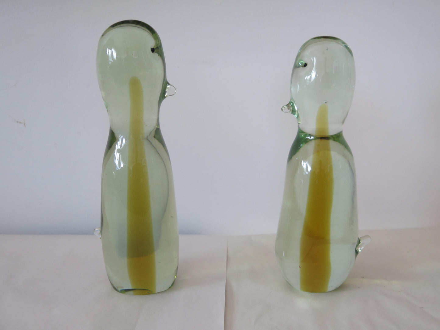 Frisman Vintage Two Antonio da Ros Cenedese Murano Glass Sculpture Penguins