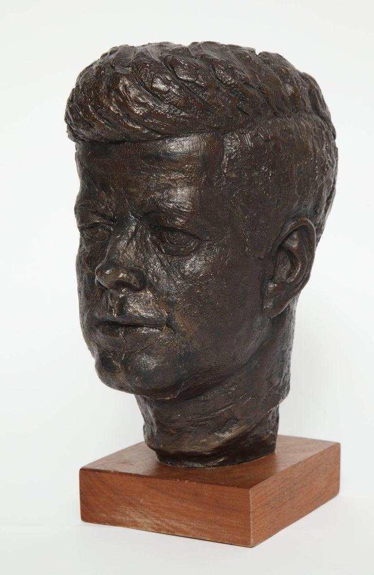 Frisman Vintage 60s Edward Schillaci Mid Century Modern Historic Art JFK Bust Sculpture