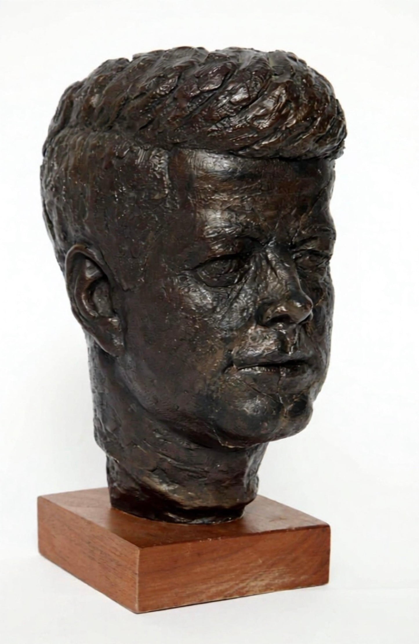 Frisman Vintage 60s Edward Schillaci Mid Century Modern Historic Art JFK Bust Sculpture