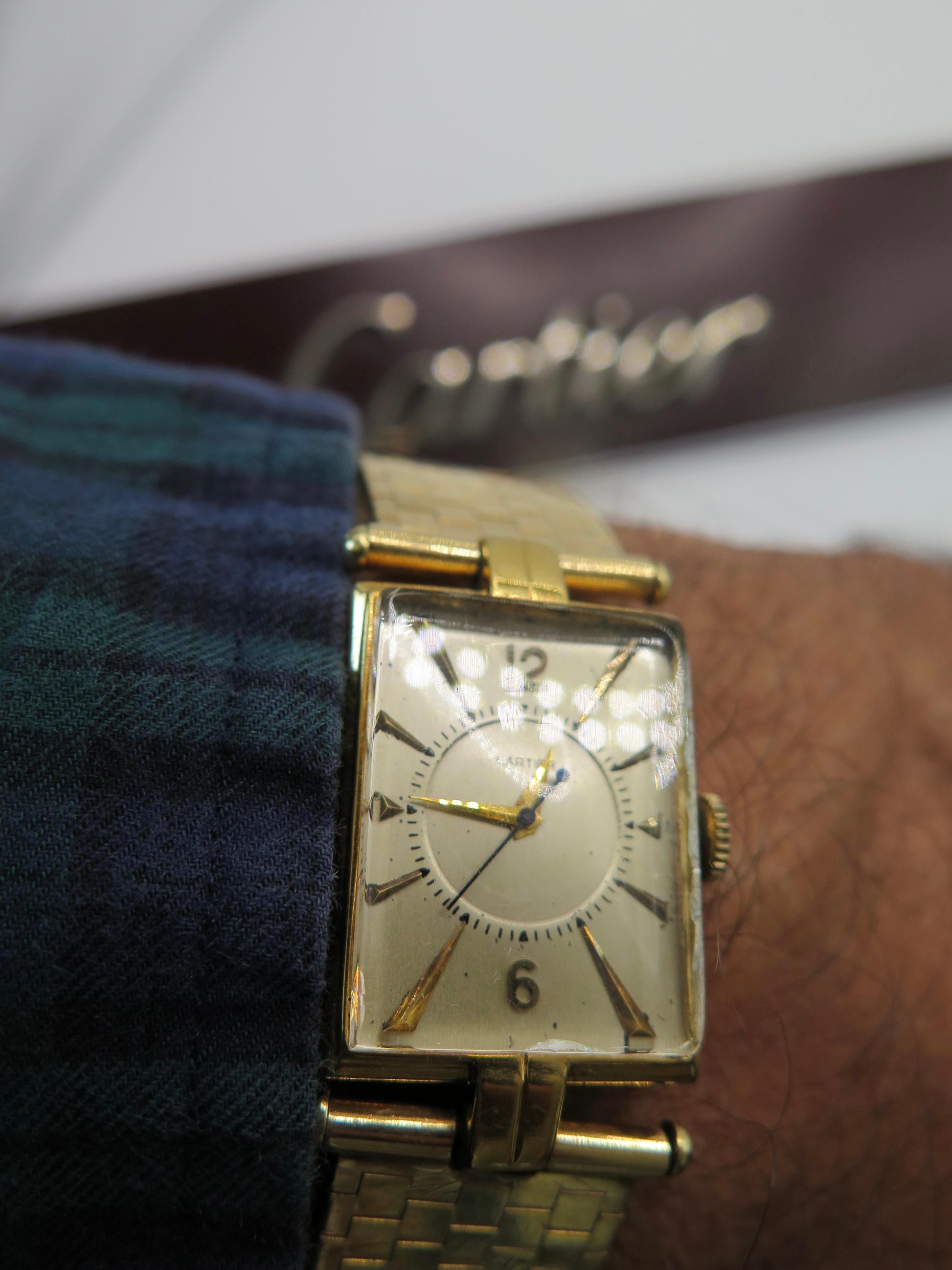Frisman Vintage Cartier Tank Watch ca' 1940's With Gold Bracelet