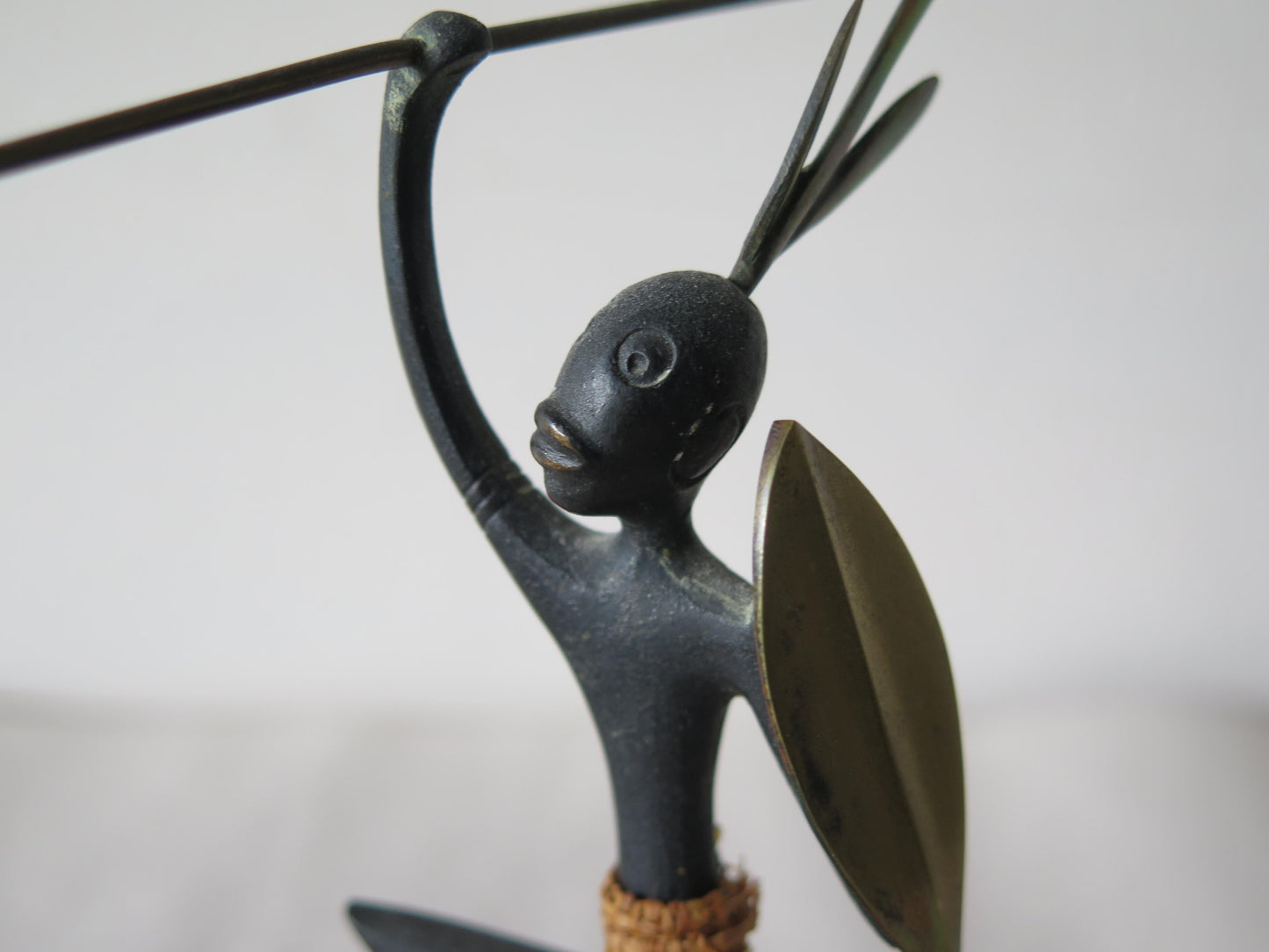 Frisman Vintage African Native Warrior Bronze Sculptures, Werkstatte Hagenauer, Austria, 1950s