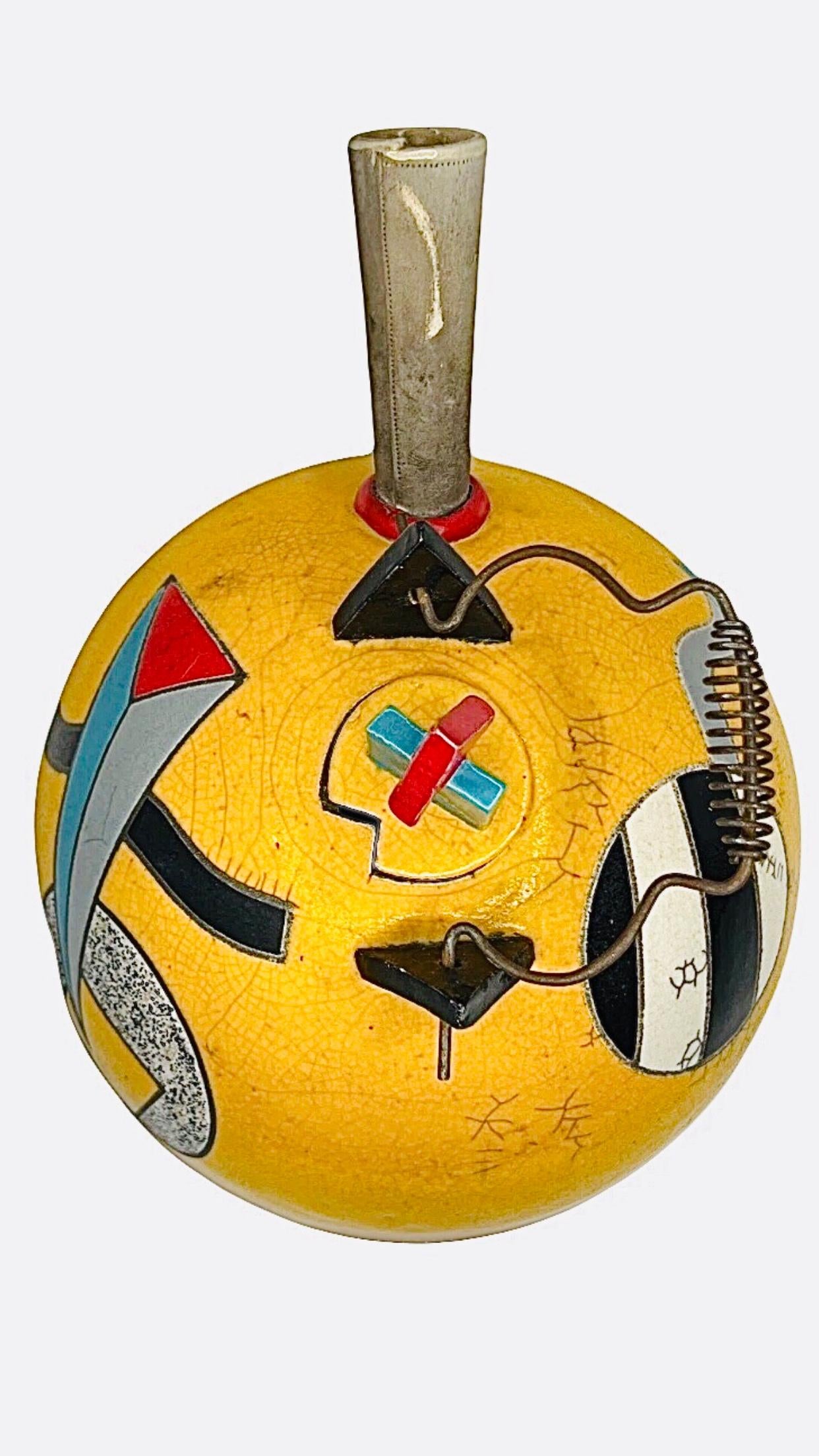 Frisman Vintage 80s Post Modern Memphis Design Handmade Marilee Hall Abstract Art Teapot Signed