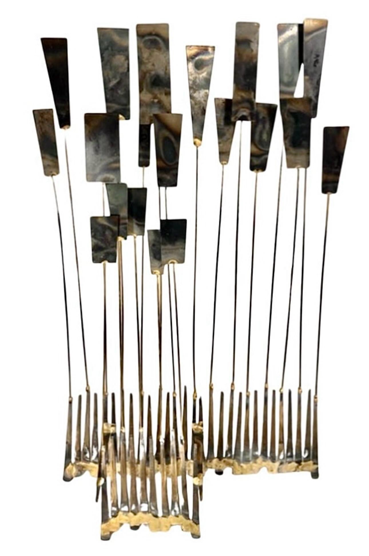 Frisman Vintage MCM Abstract Brutalist William Bowie Insp Kinetic Metal Nail Art Sculpture