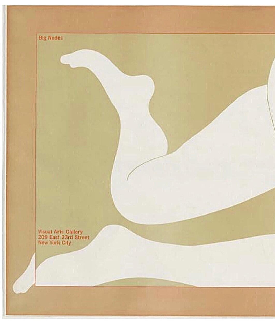 Frisman Vintage Vintage Milton Glaser Iconic Big Nudes Exhibition Poster
