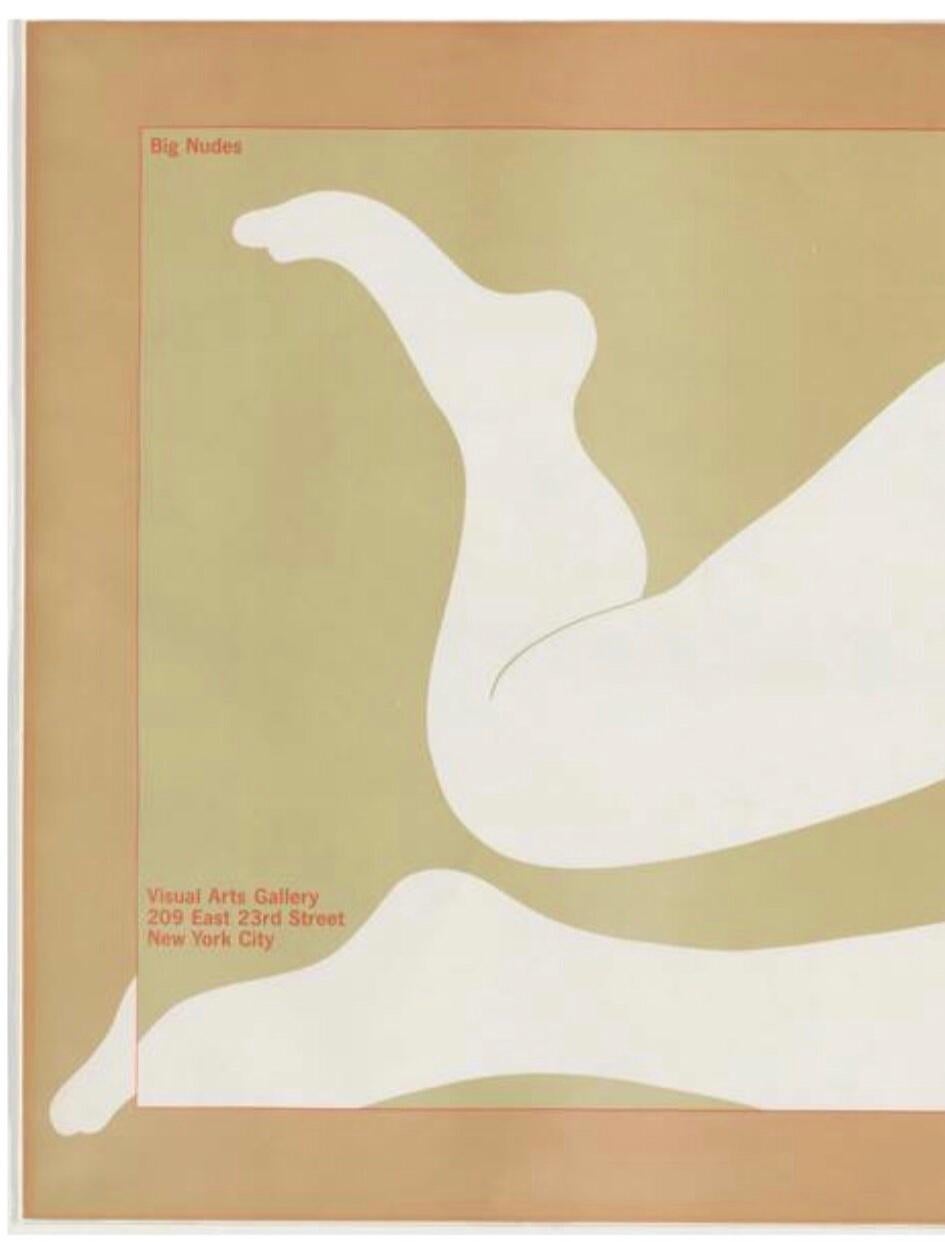 Frisman Vintage Vintage Milton Glaser Iconic Big Nudes Exhibition Poster