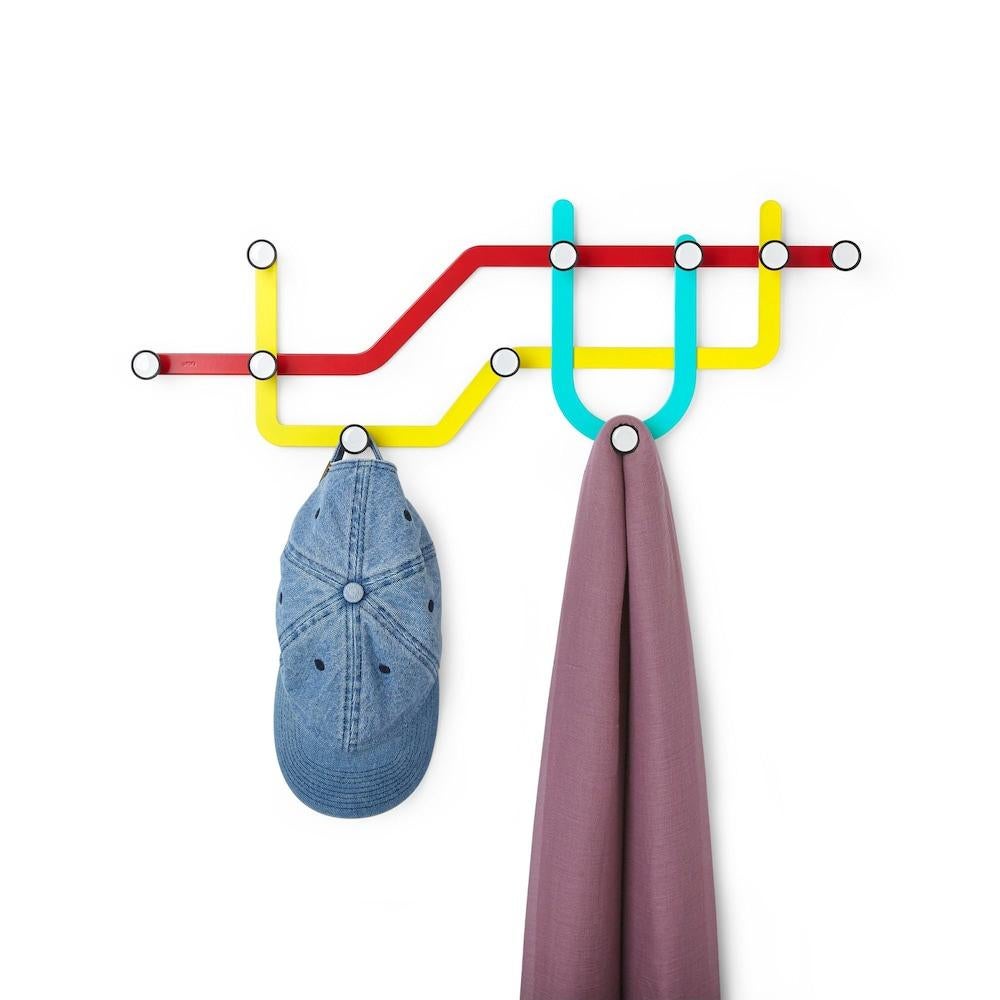Frisman Vintage Post Modern NYC Vignelli Subway Pop Art Coat Rack Alan Wisniewski Umbra Italy