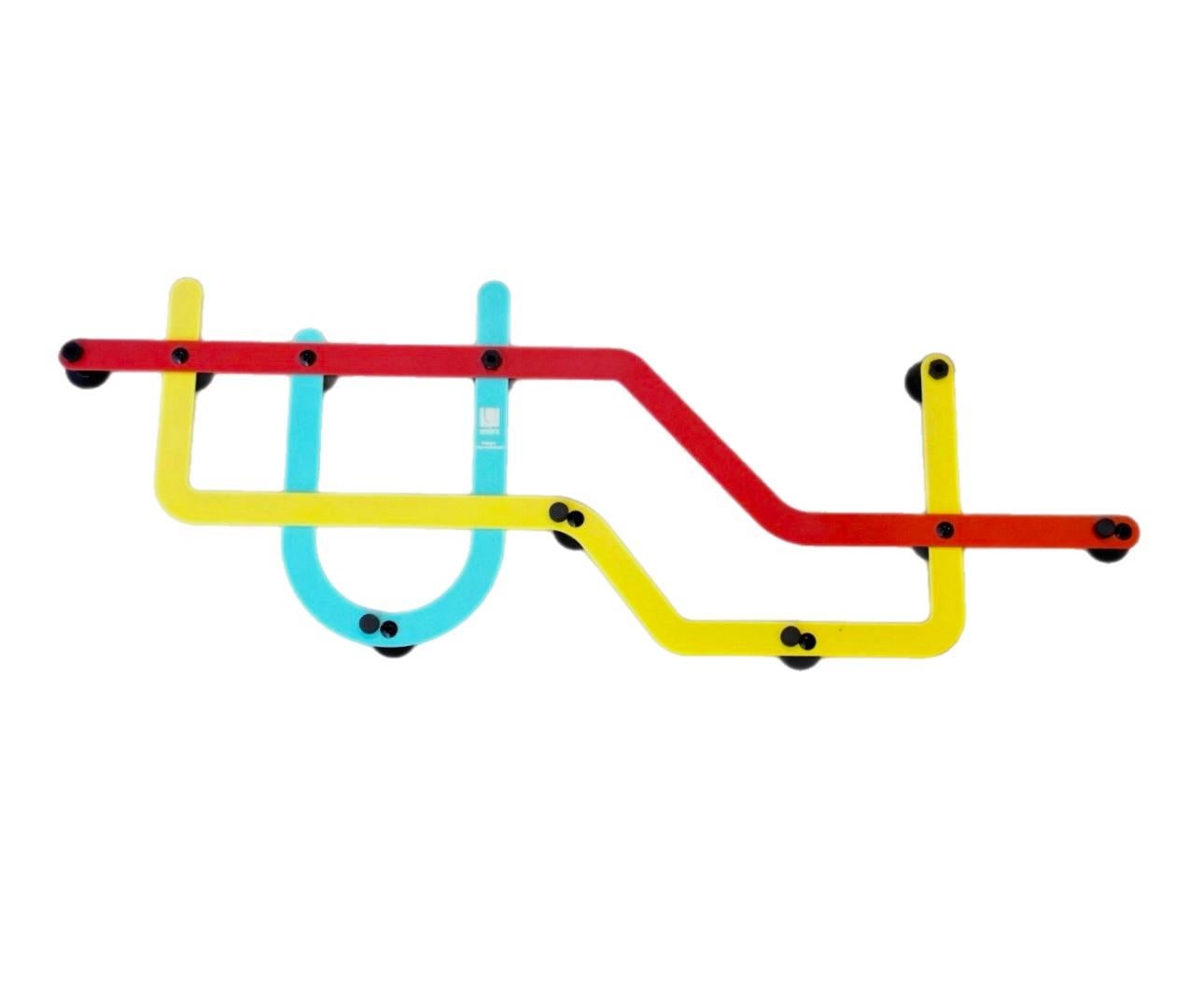 Frisman Vintage Post Modern NYC Vignelli Subway Pop Art Coat Rack Alan Wisniewski Umbra Italy