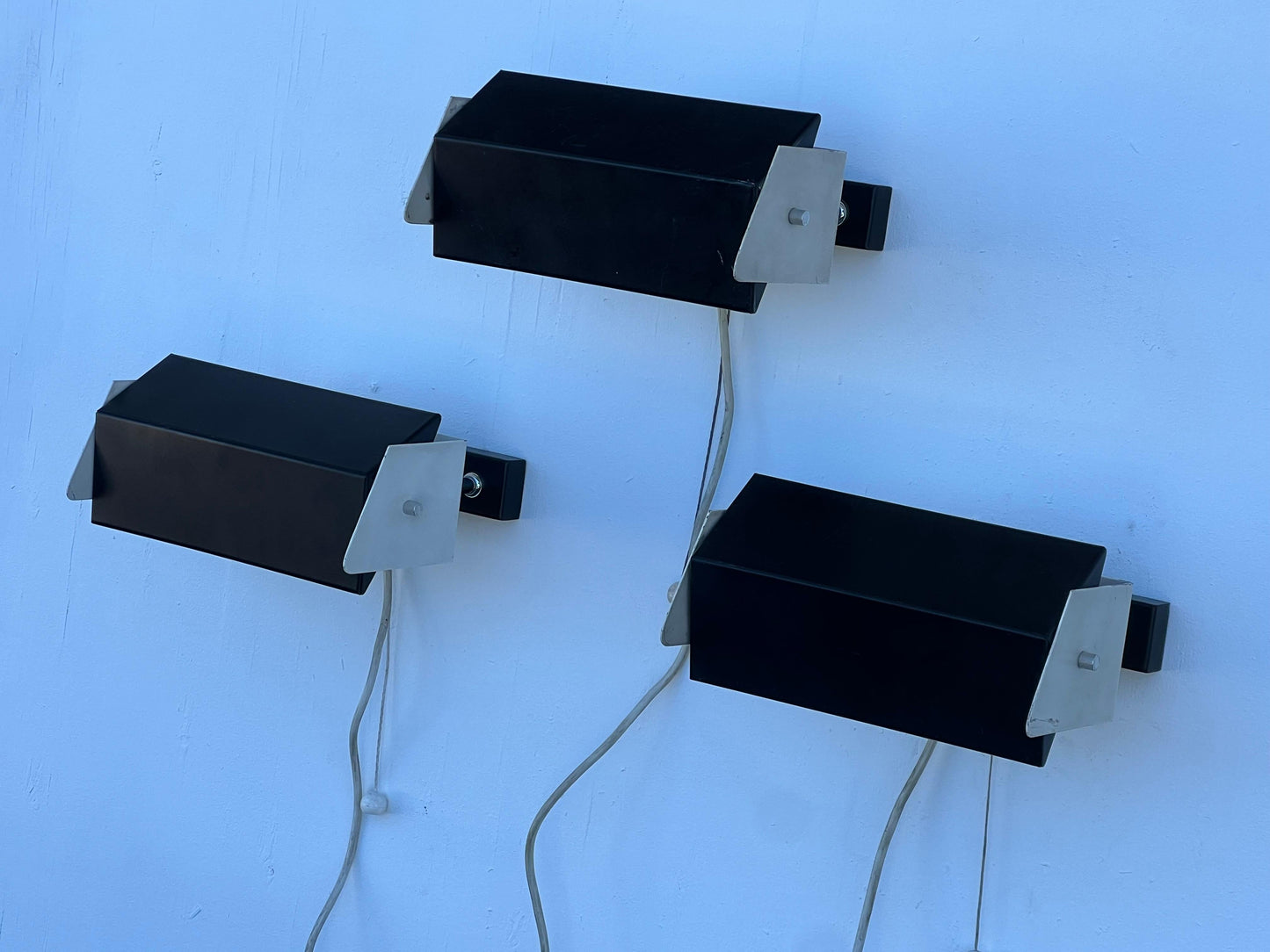 Frisman Vintage Unusual Vintage Black And White Sconces By Ilum ca' 1950's