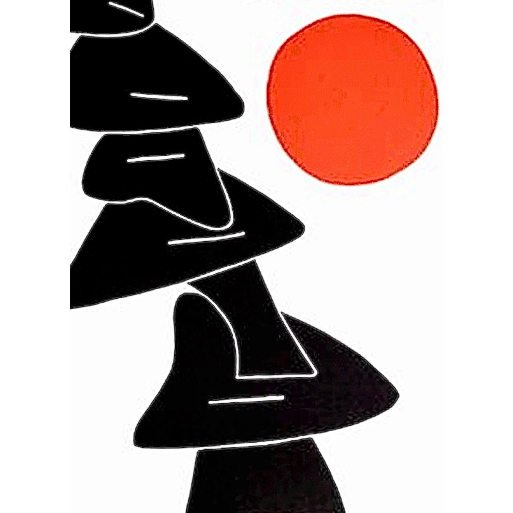 Frisman Vintage 1976 Alexander Calder Exhibition Poster Stabile Noir Et Soleil Rouge