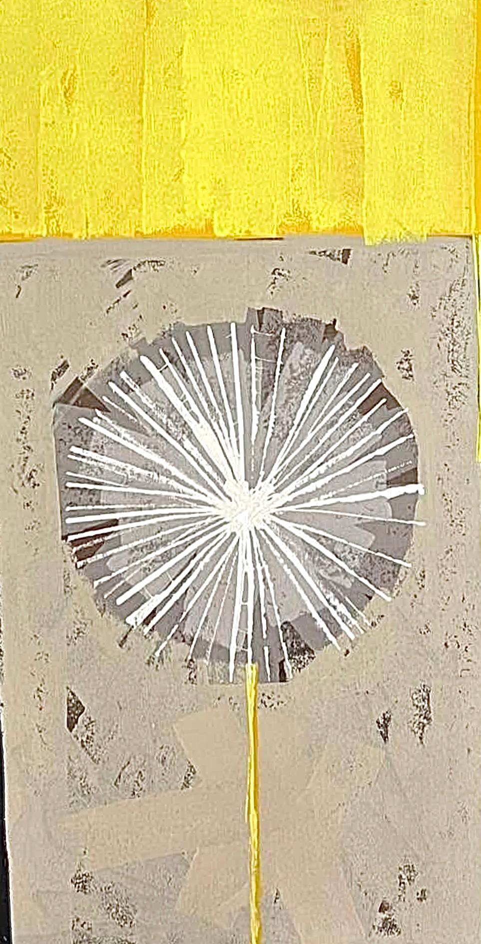 Frisman Vintage Rare Mid Century Modern Robert McCaine Cubist Color Block Dandelion Painting