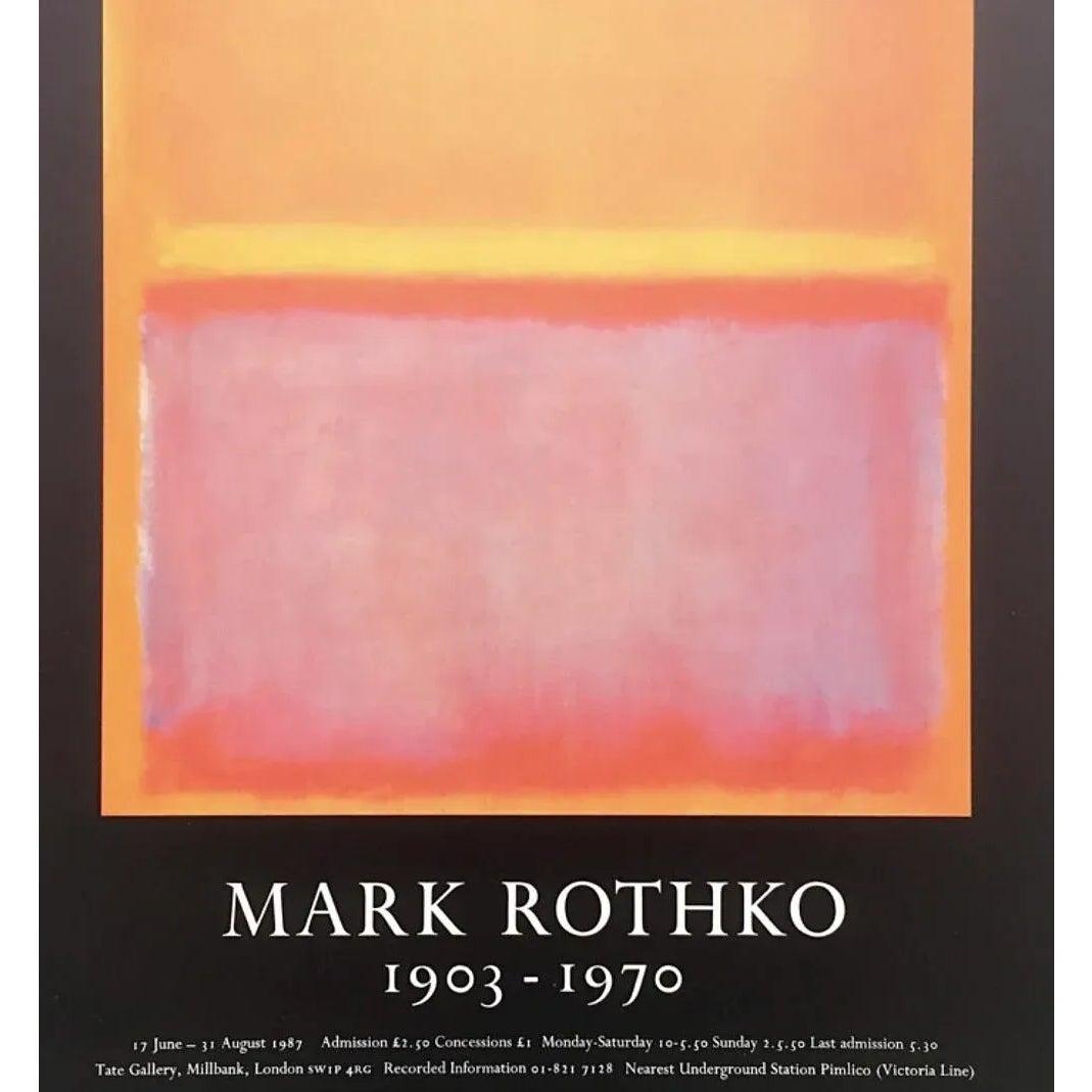 Frisman Vintage Vtg Mark Rothko MCM 1987 Abstract Lithograph Tate Gallery Exhibition Poster OOP