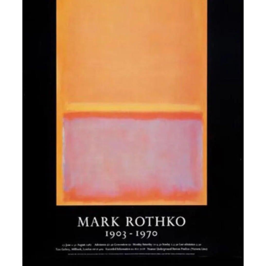 Frisman Vintage Vtg Mark Rothko MCM 1987 Abstract Lithograph Tate Gallery Exhibition Poster OOP