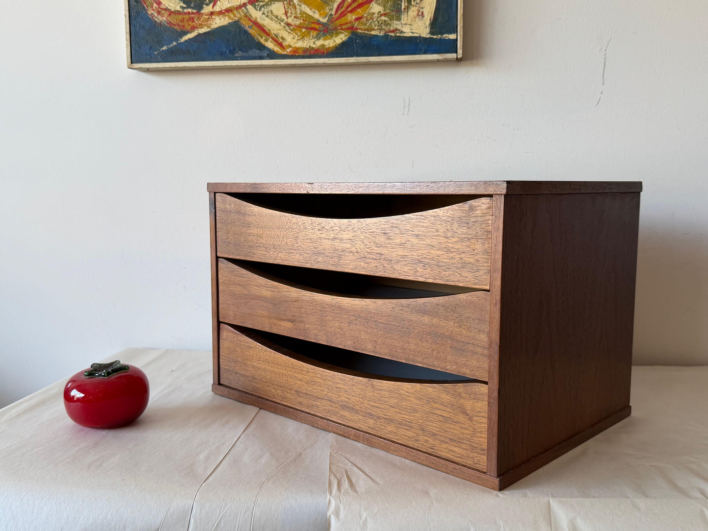 Frisman Vintage Miniature Chest Organizer Danish Teak Vodder ca' 1960's