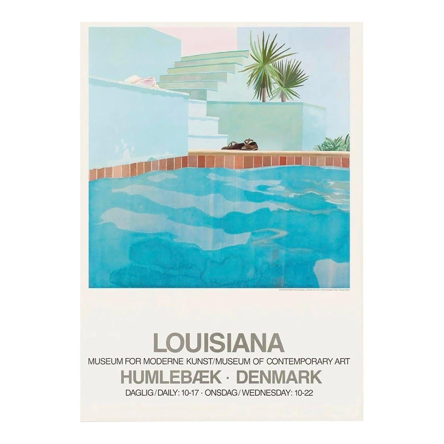 Frisman Vintage 1987 Original David Hockney "Pool and Steps" Louisiana Museum Exhibition Poster