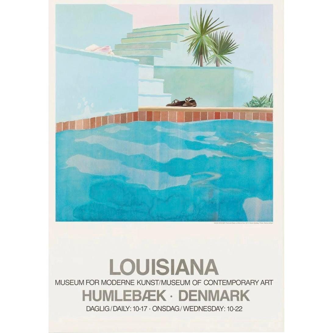Frisman Vintage 1987 Original David Hockney "Pool and Steps" Louisiana Museum Exhibition Poster