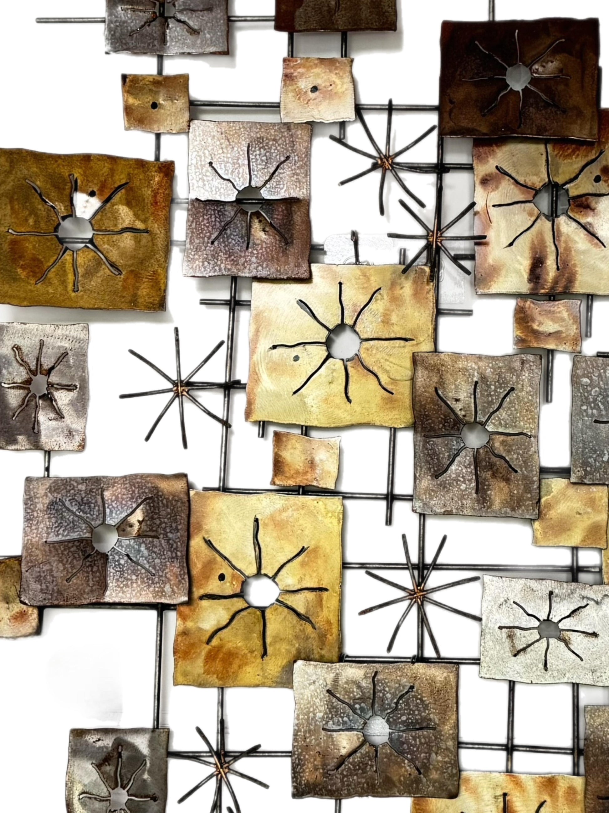 Frisman Vintage XL 60s MCM Curtis Jere att Brutalist INDOOR OUTDOOR Geometric Wall Art Sculpture