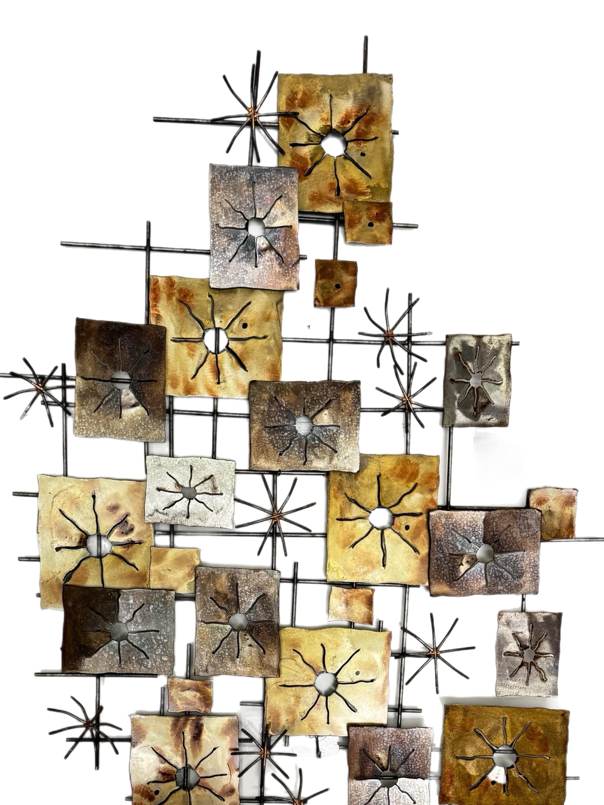 Frisman Vintage XL 60s MCM Curtis Jere att Brutalist INDOOR OUTDOOR Geometric Wall Art Sculpture