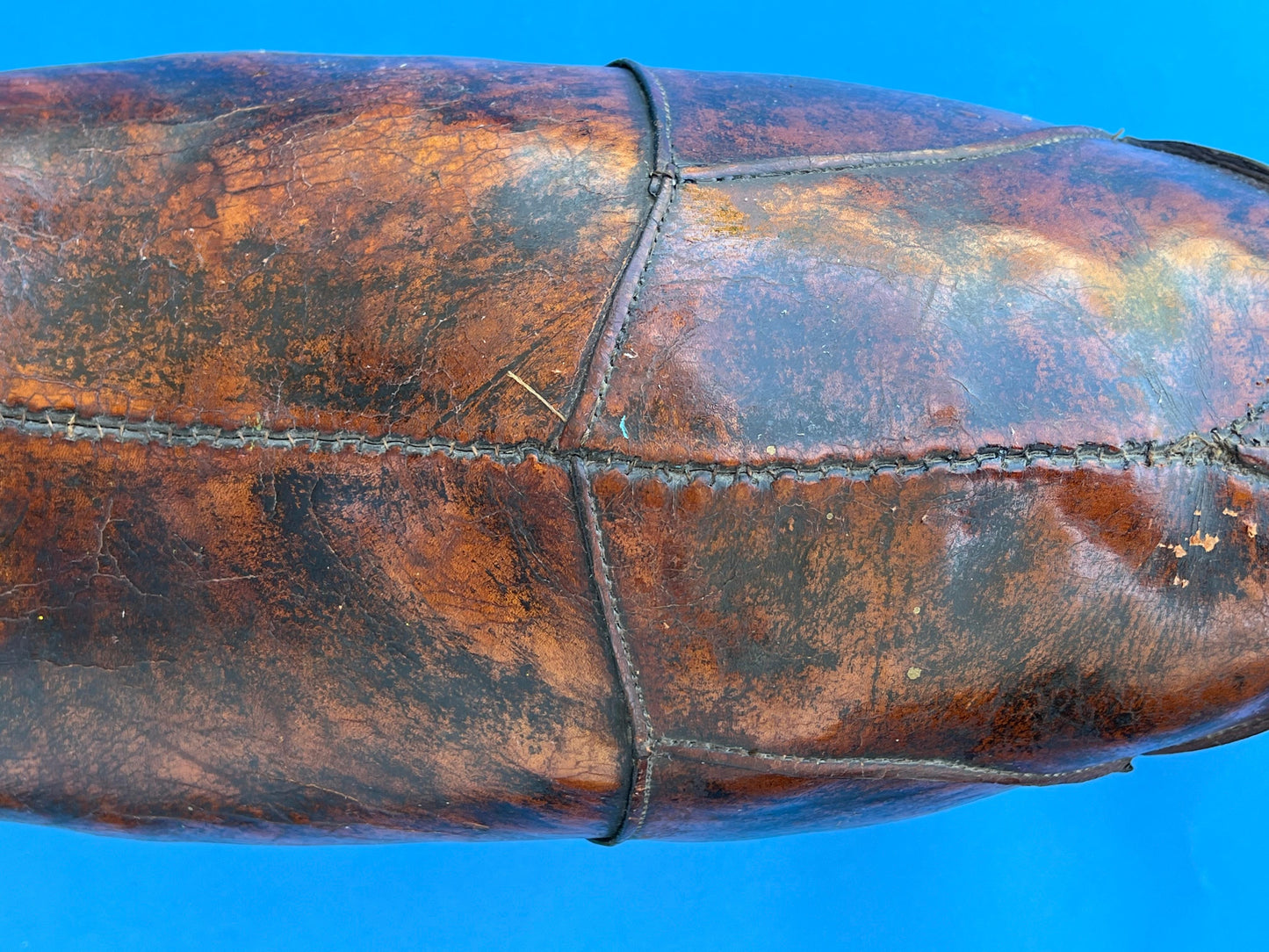 Frisman Vintage Vintage Leather Rhino Footstool by Abercrombie & Fitch, 1950s