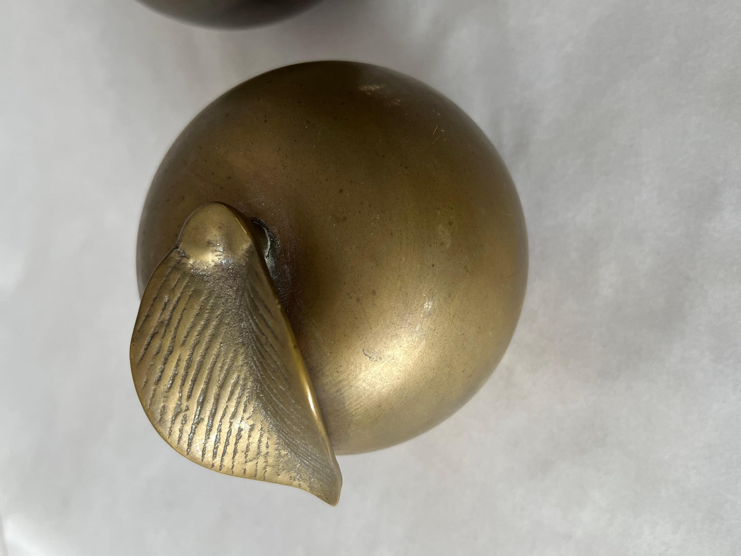 Frisman Vintage A Pair Of Brass Apple Sculptures Decorative 1960's
