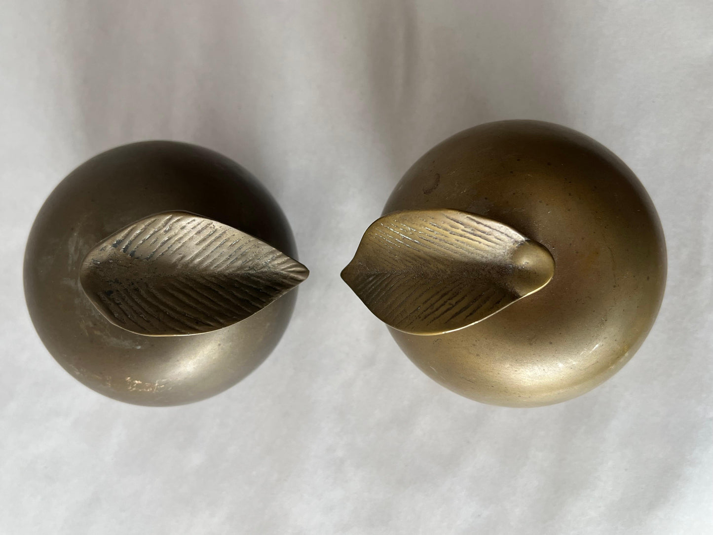 Frisman Vintage A Pair Of Brass Apple Sculptures Decorative 1960's