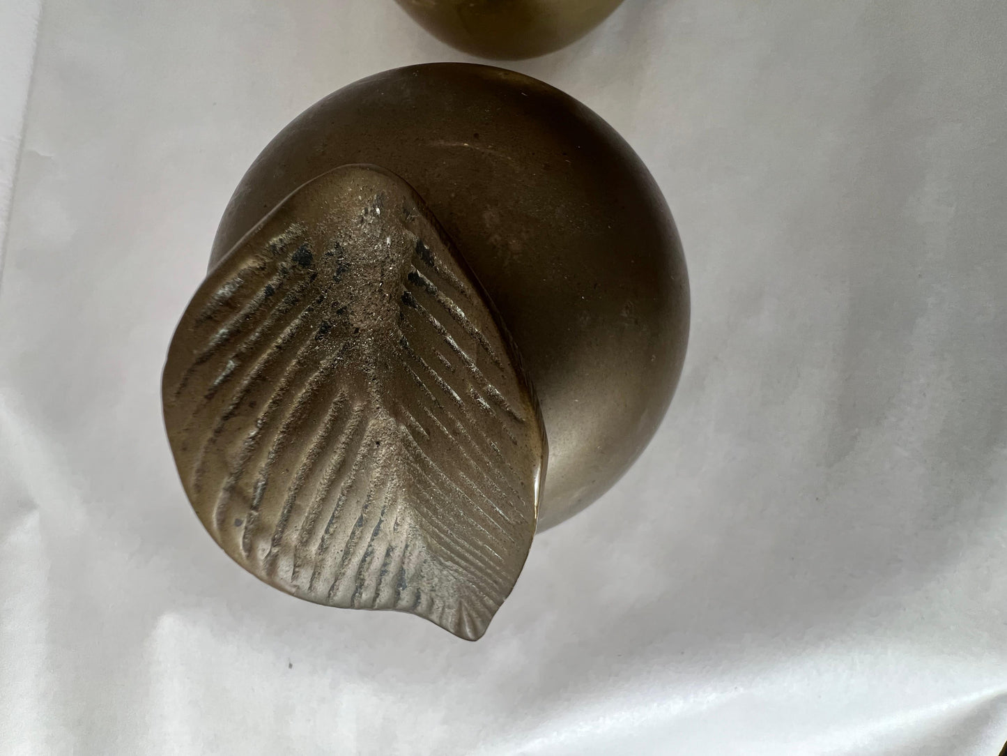 Frisman Vintage A Pair Of Brass Apple Sculptures Decorative 1960's