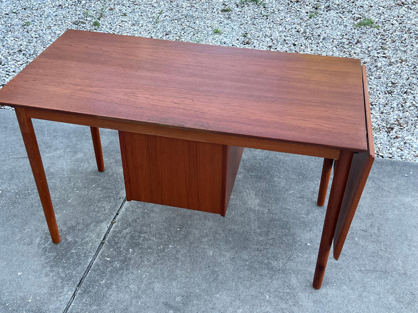 Frisman Vintage Arne Vodder Drop Leaf Desk Denmark Teak Sliding Drawers 1960's MCM